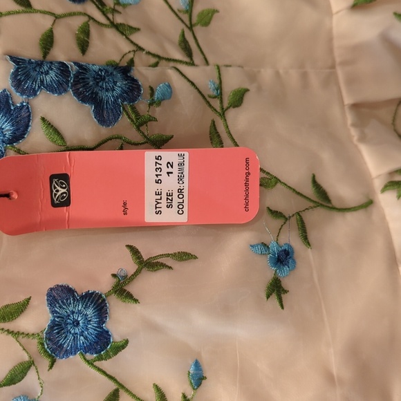 Modcloth Chi Chi London Floral Romantic Blue Tulle Dress Bridesmaid - Picture 4 of 7